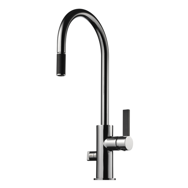 KÖKSBLANDARE ARM885 UTDRAGBAR PIP DM-AVSTÄNGNING KROM/SVART | Beijerbygg Byggmaterial